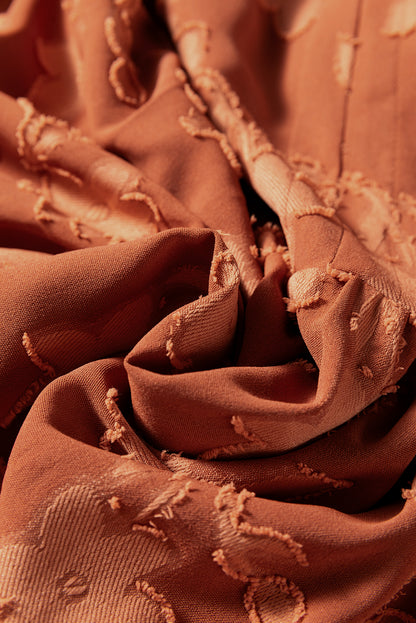 Plus Size Floral Ruffle Hem 3/4 Sleeve Maxi Dress