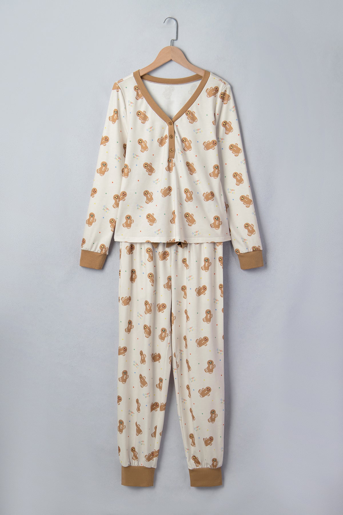 Christmas Gingerbread Top & Pants Pajama Set