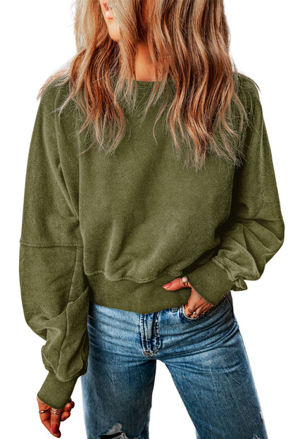 Acid Wash Open Back Sweatshirt