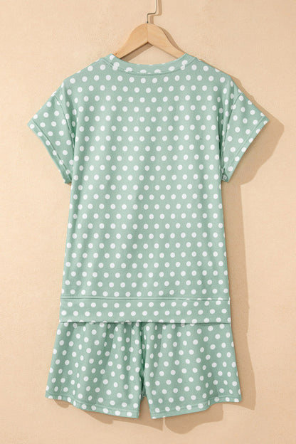 Polka Dot Short Sleeve Top & Shorts Set