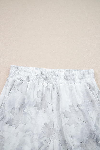 Camo Abstract Top and Elastic Waist Short Set