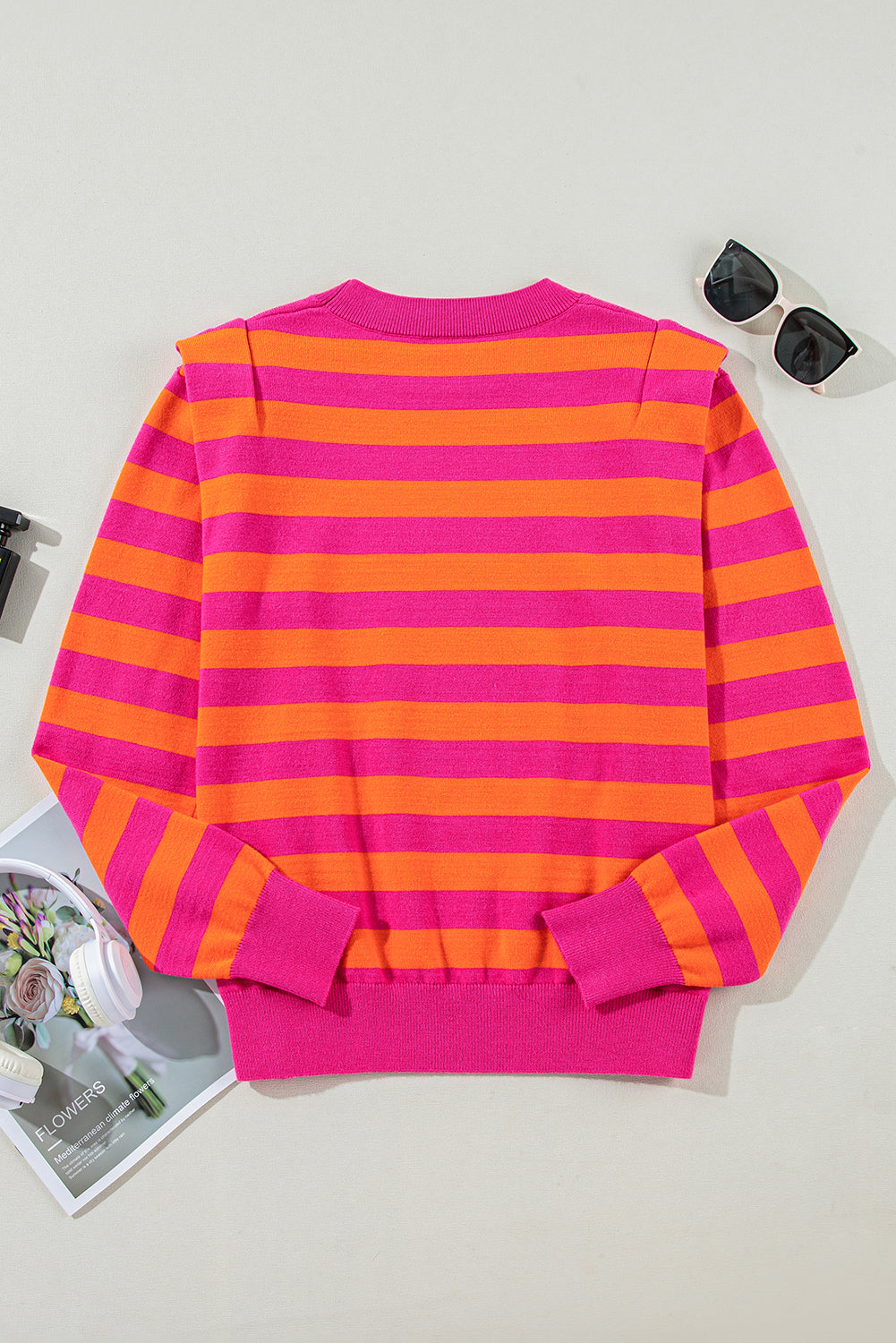 Stripe Shoulder Pad Sweater