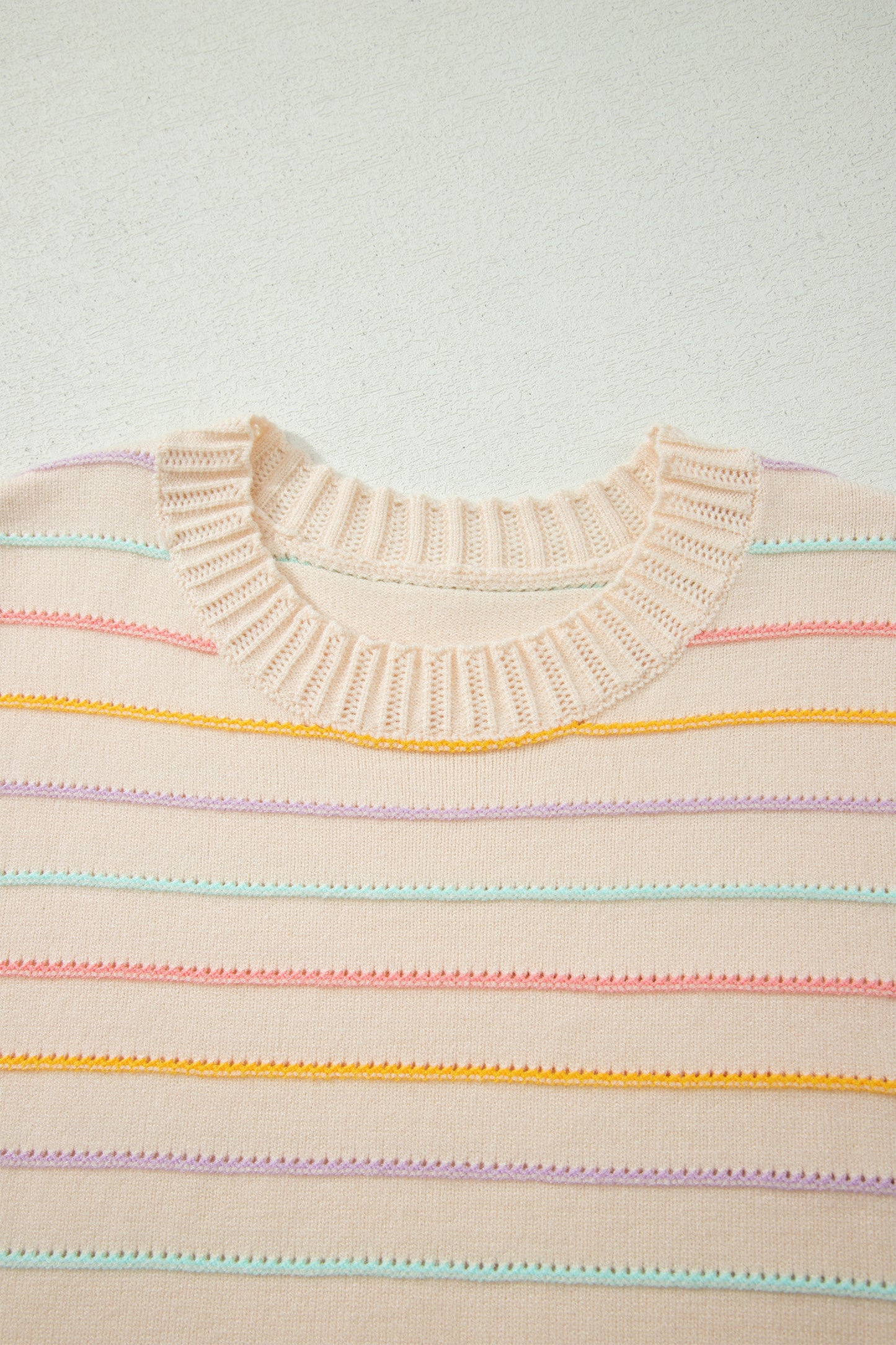 Stripe Crew Neck Long Sleeve Knit Sweater