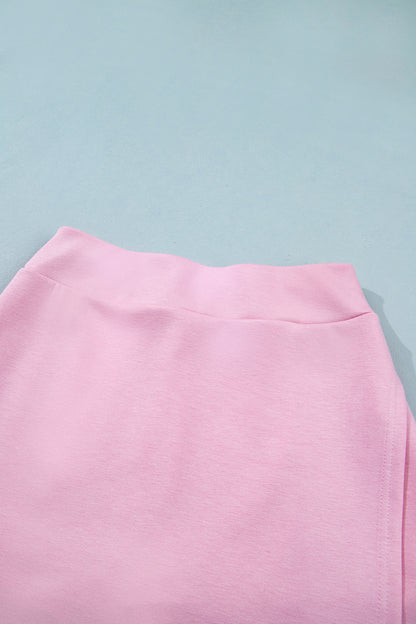 Solid Sleeveless Zipped Tank & Skort Set