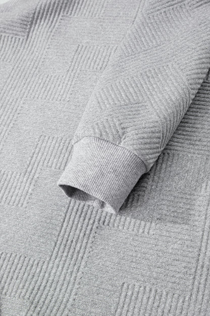 Textured Half-Zip Long Sleeve Sweatshirt