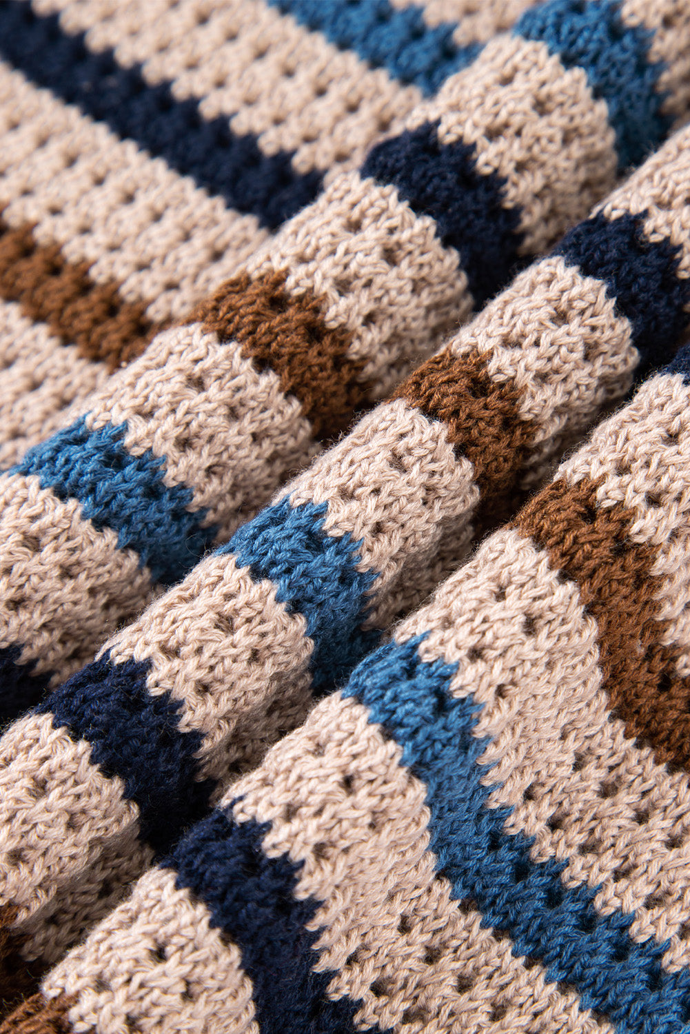 Stripe Drop Shoulder Round Neck Sweater