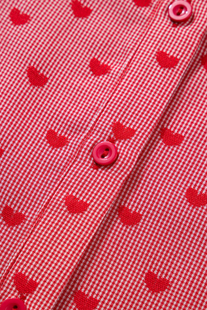 Valentine Heart Short Sleeve Buttoned Shirt