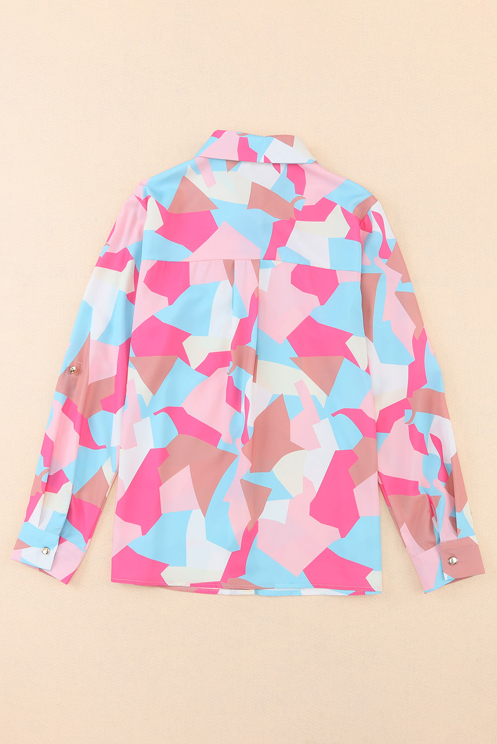 Geometric Tab Sleeve Buttoned Shirt