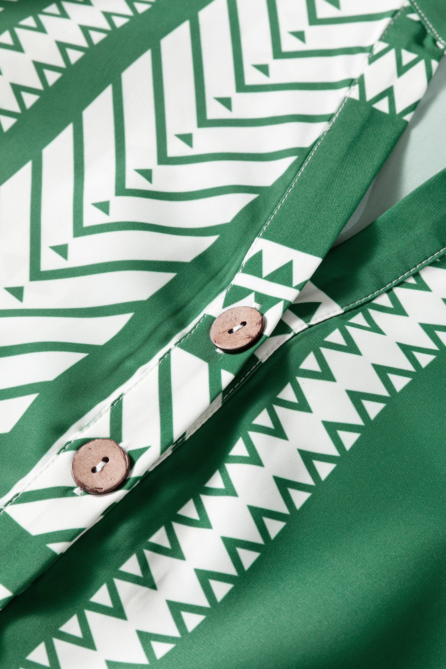 Boho Geometric Stripe Half Buttoned Dress