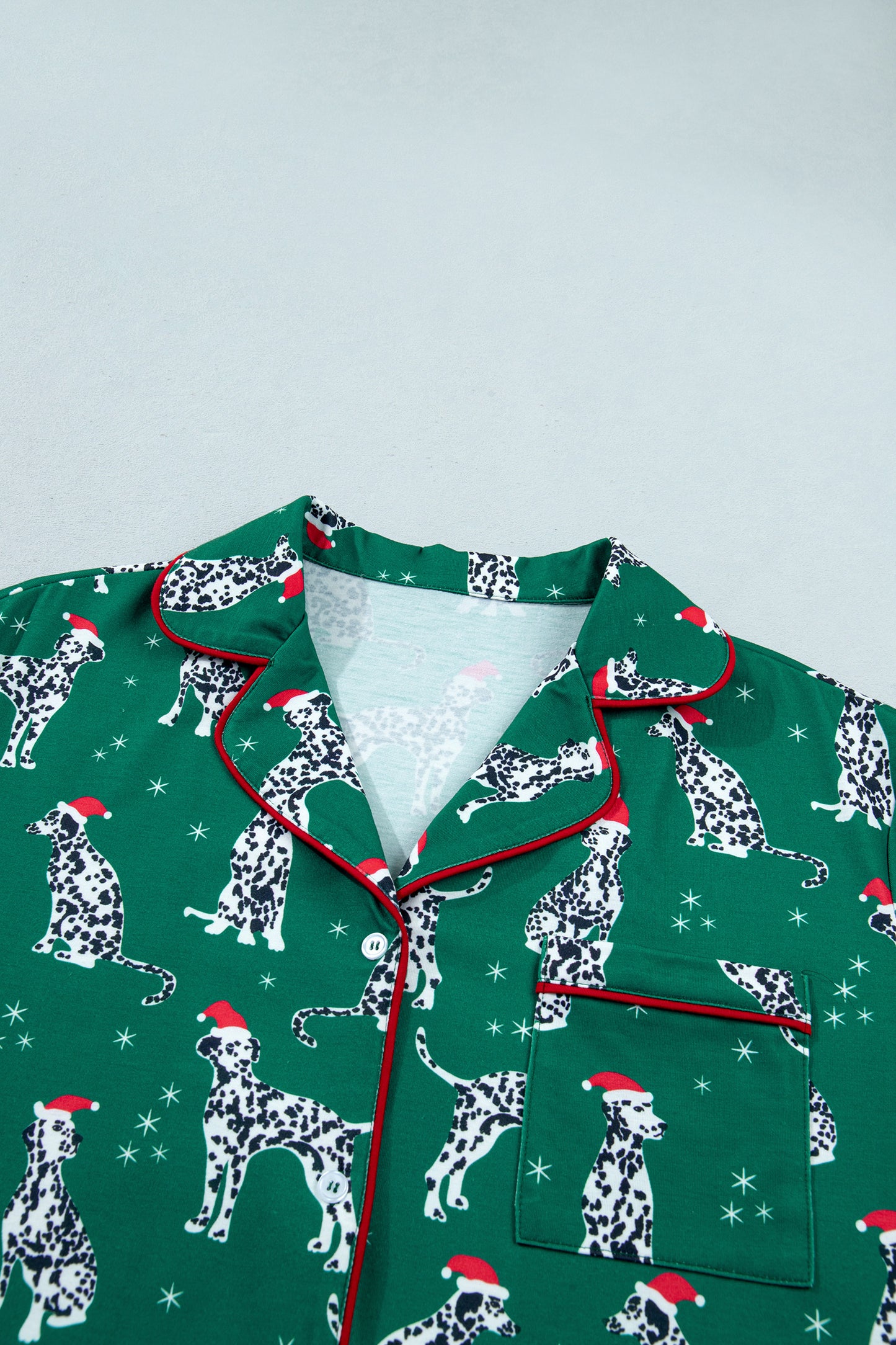 Christmas Dalmatian Top & Short Pajama Set