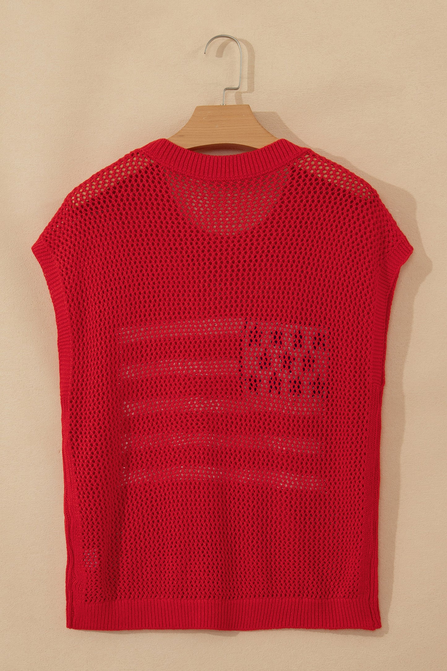 USA Flag Crochet Short Sleeve Sweater Top