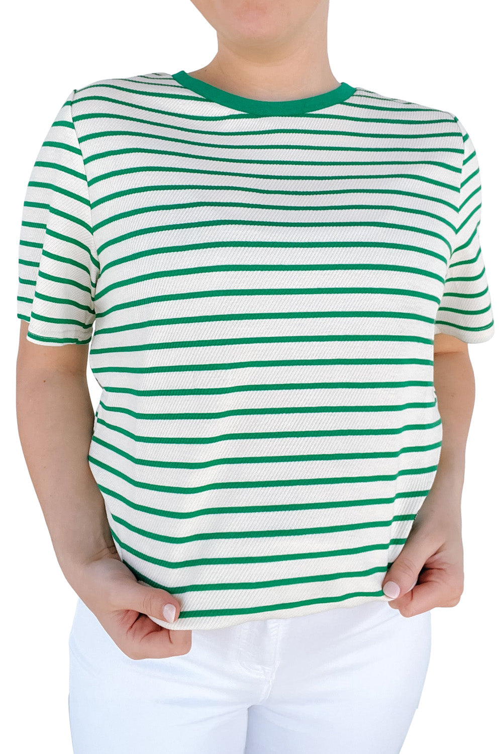 Plus Size Stripe Round Neck T-Shirt