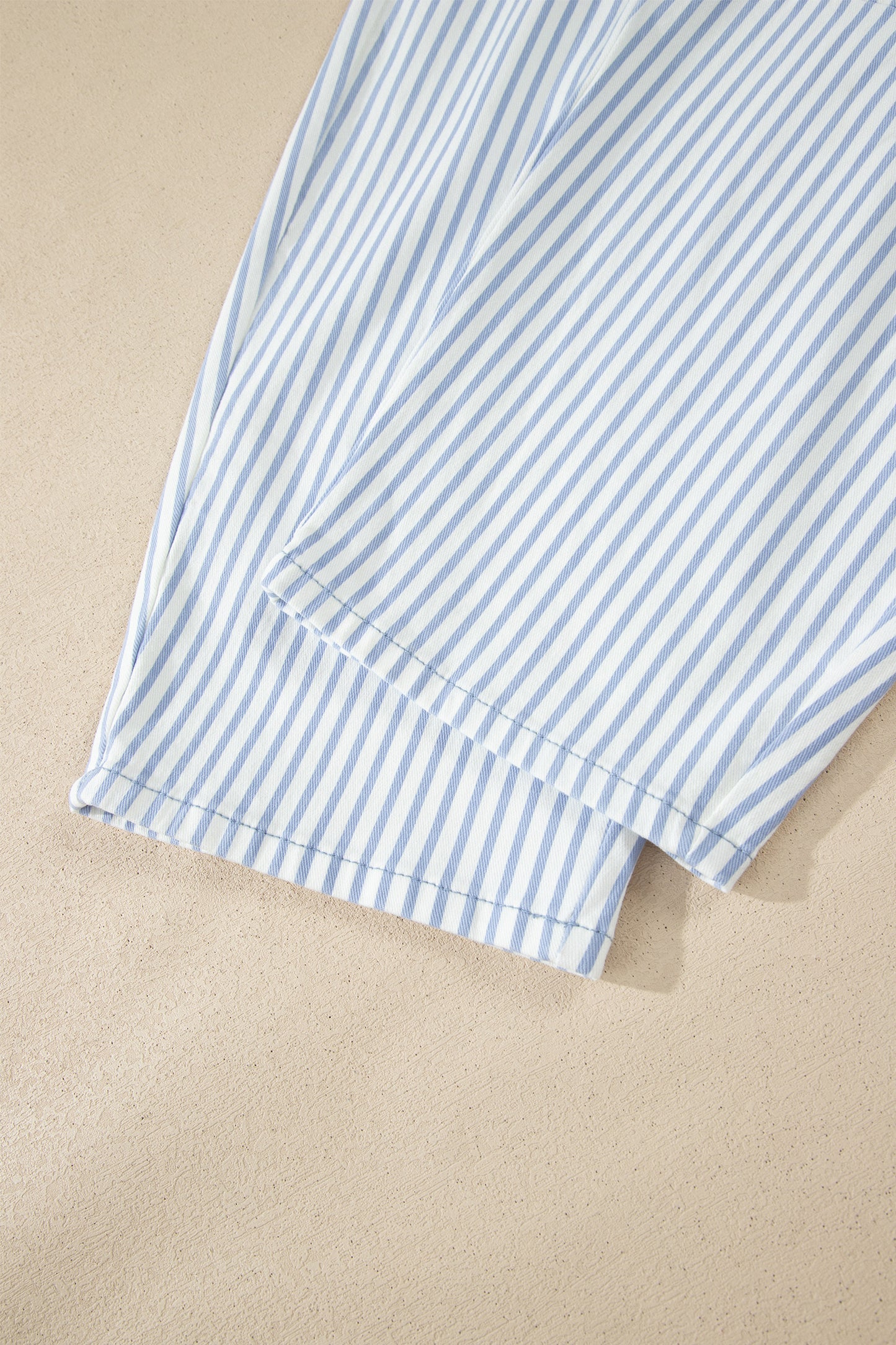 Stripe Denim High Waist Barrel Leg Jeans
