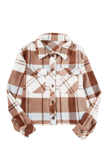 Western Plaid Flap Pockets Shacket