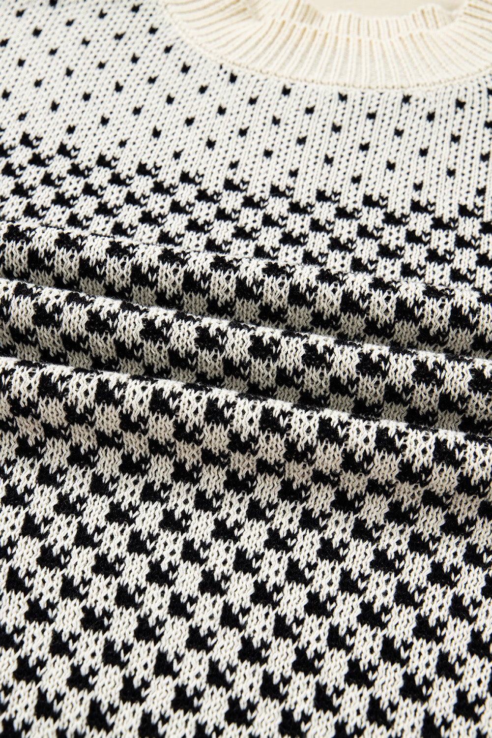 Dotted Colorblock Lantern Sleeve Sweater