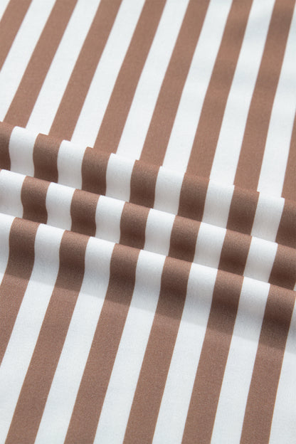 Stripe Short Bubble Sleeve T-Shirt