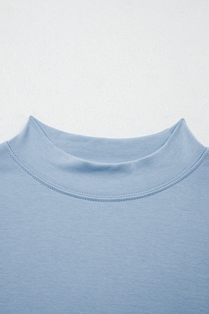 Oversized Solid Color High Neck Tee