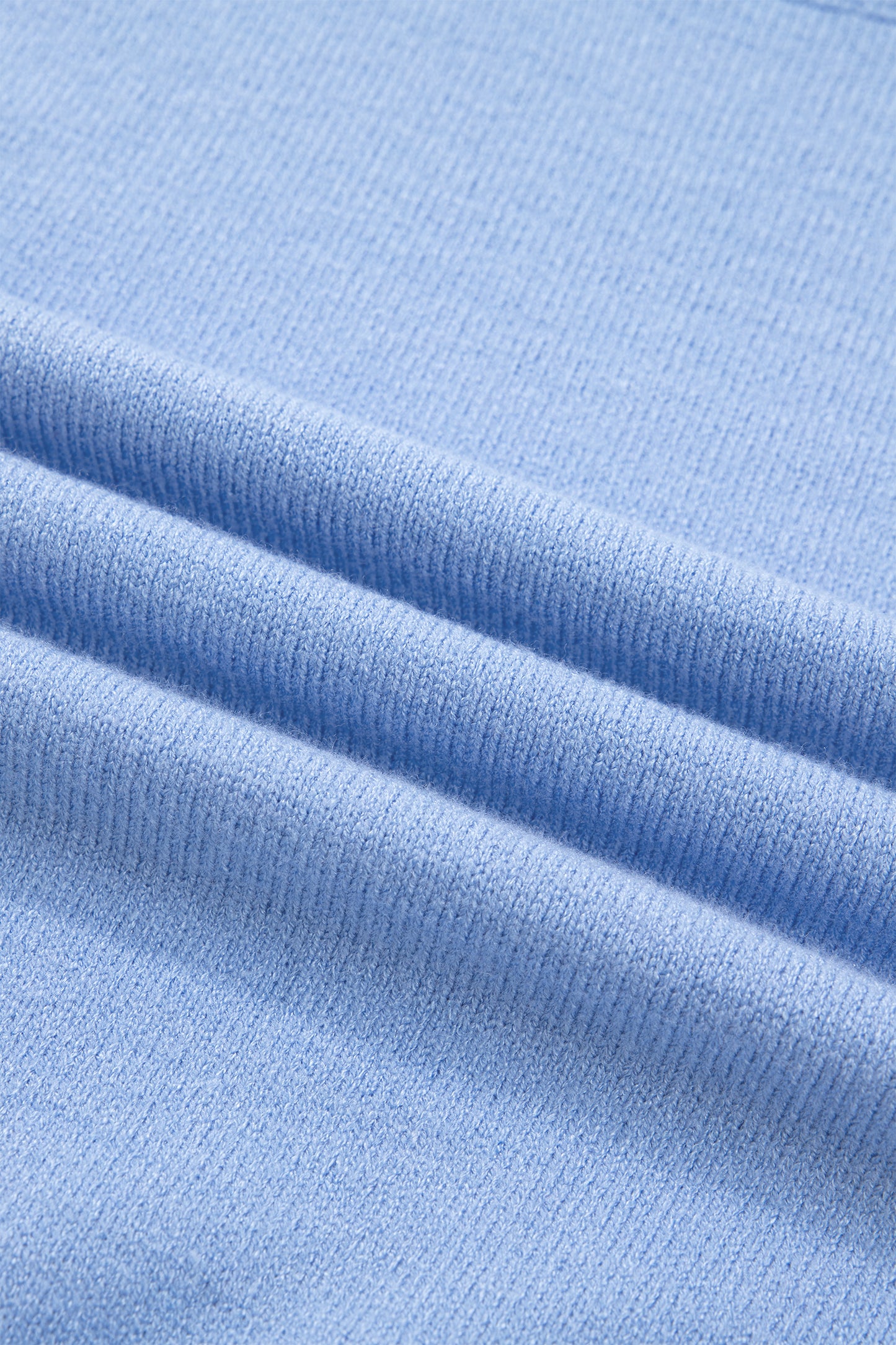 Solid Ruffle Sleeve Round Neck Ribbed Sweater