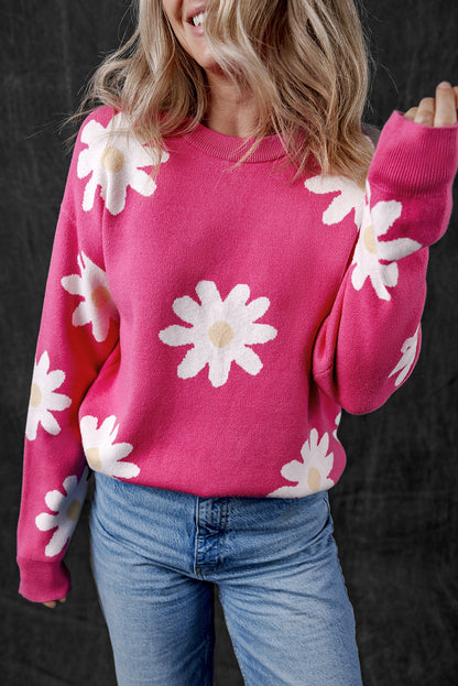 Floral Crewneck Long Sleeve Sweater