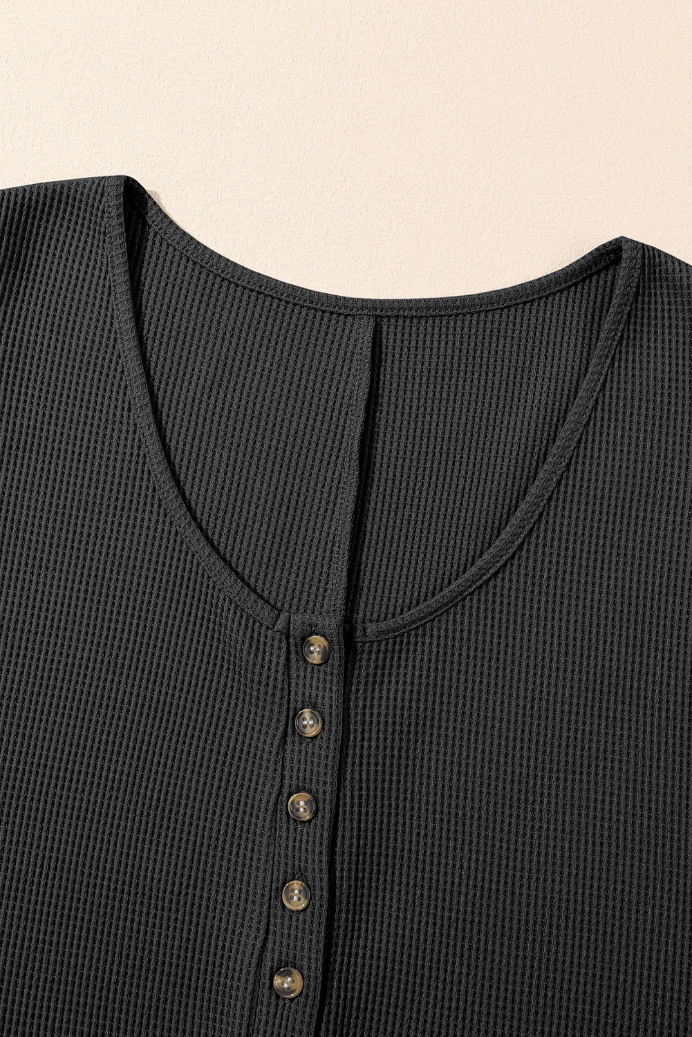 Waffle Buttoned Scoop Neck Sleeveless Romper