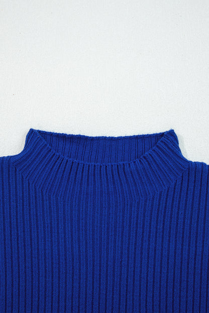 Solid Ribbed Knit Patch Pocket Short Sleeve Top