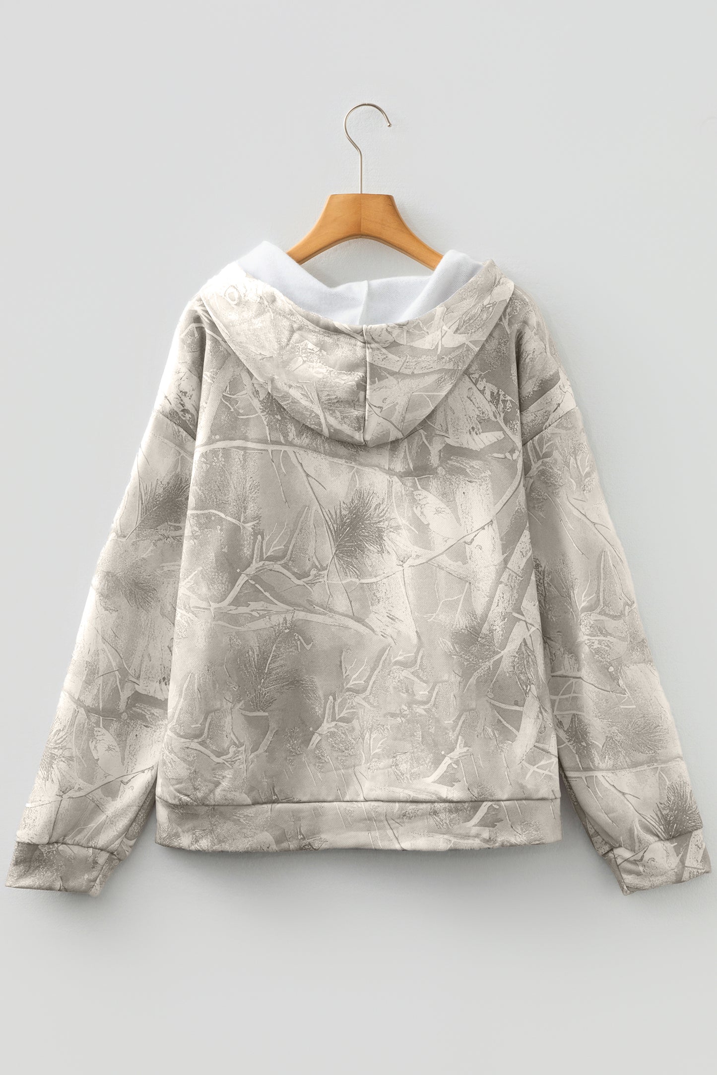 Camo Kangaroo Pocket Drop Shoulder Hoodie