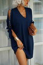 Beaded Cold Shoulder Shift Dress