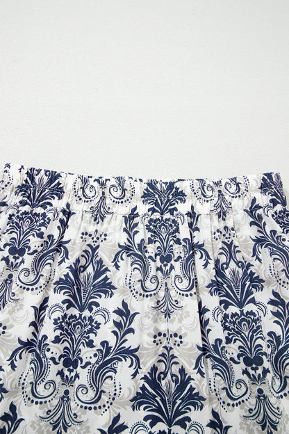 Boho Floral Tiered Maxi Skirt Split