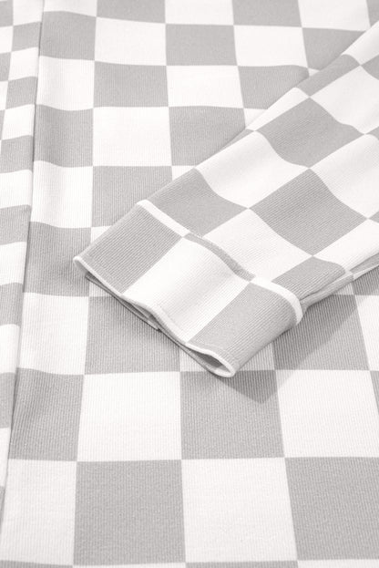 Plus Size Checker Button-Up Western Jacket