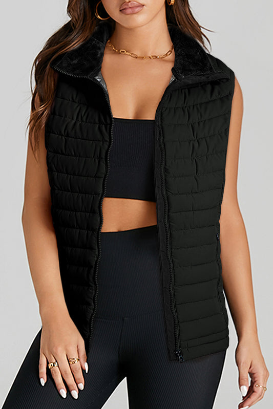 Quilted Zipped Puffer Vest