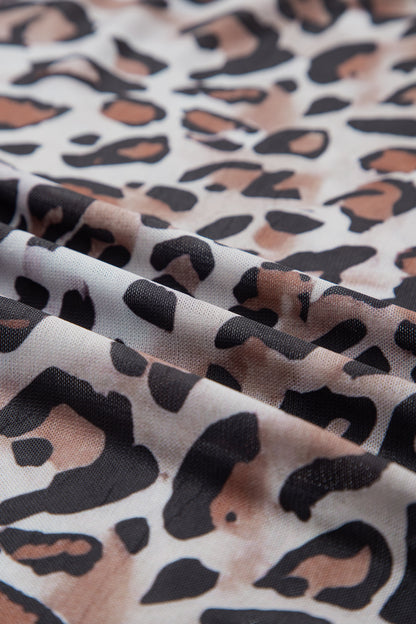 Leopard Mesh Long Sleeve Top