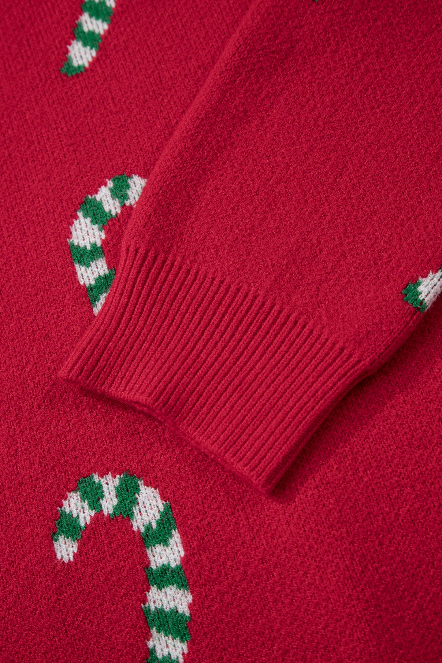 Christmas Candy Cane Drop Shoulder Sweater