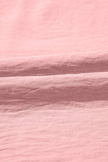 Solid Cuffed Short Sleeve Buttoned Shirt