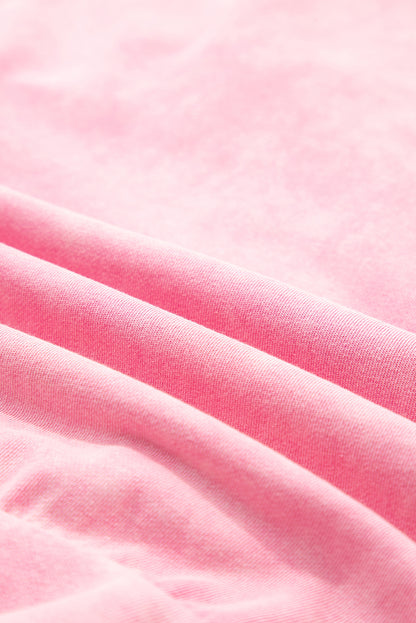 Solid Bow Patchwork Mineral Wash Sweatshirt