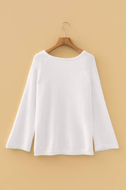 Solid Knit 3/4 Sleeve Dolman Sweater