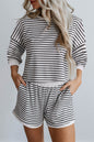 Stripe Texture Top and Shorts Set