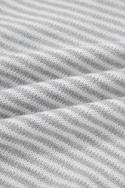 Valentine Heart Stripe Drop Shoulder Sweater