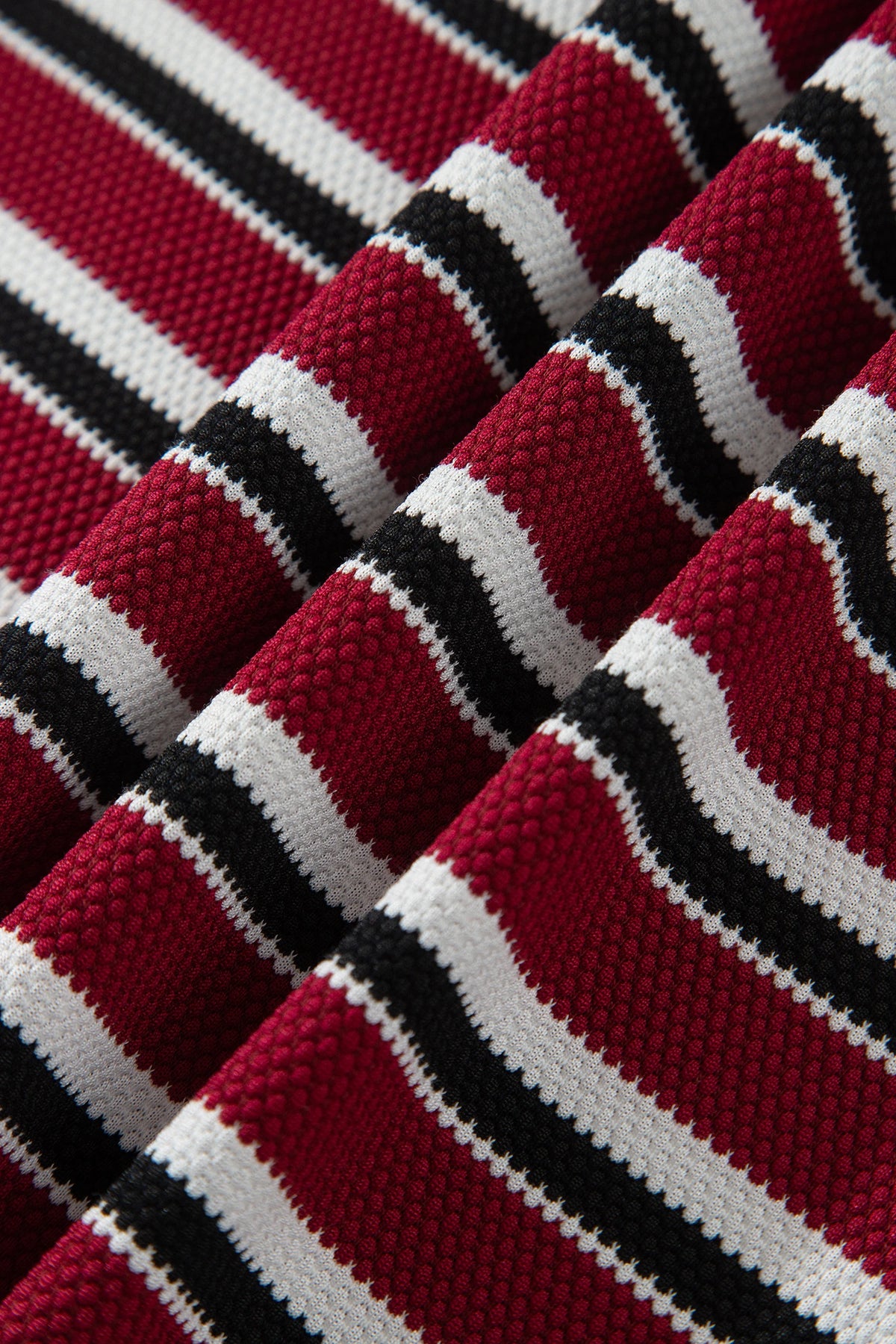Stripe Drop Shoulder Puff Long Sleeve Top