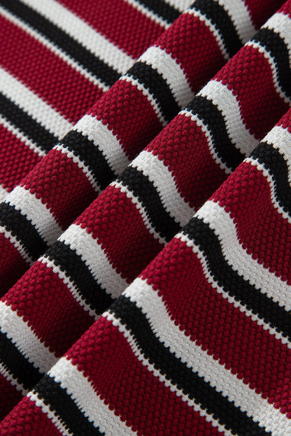 Stripe Drop Shoulder Puff Long Sleeve Top