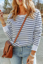 Stripe Contrast Long Sleeve Top