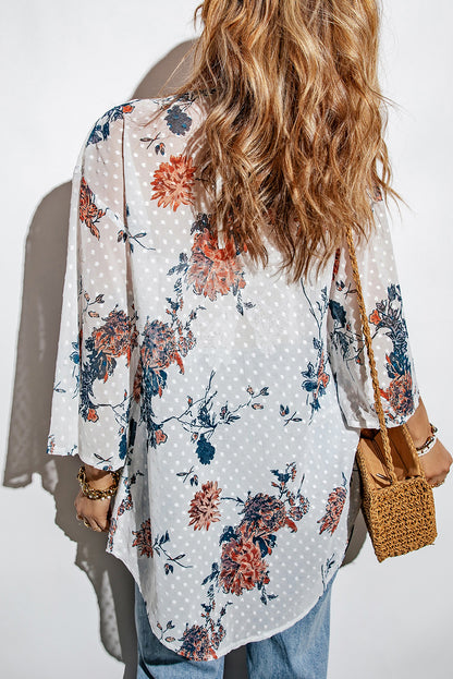 Boho Swiss Dot Open Front Kimono