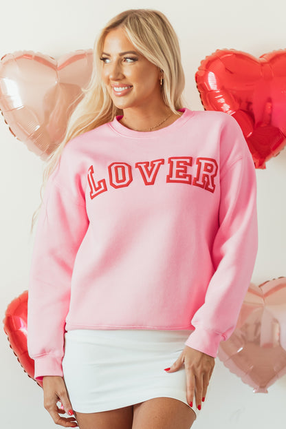 Valentine LOVER Drop Shoulder Pullover Sweatshirt
