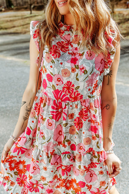 Floral Ruffle Tiered Tank Dress