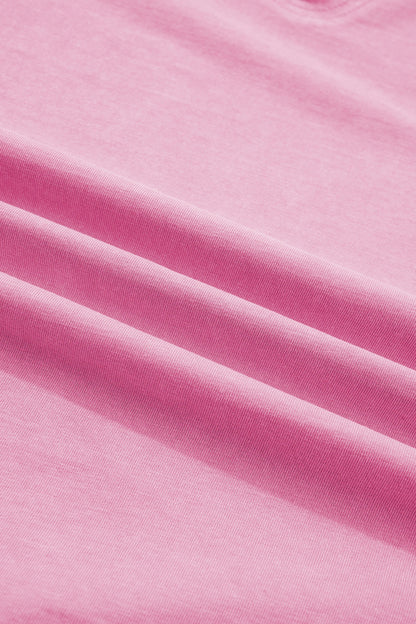 Solid Lace Patchwork Raglan Sleeve Notched Neck Tee