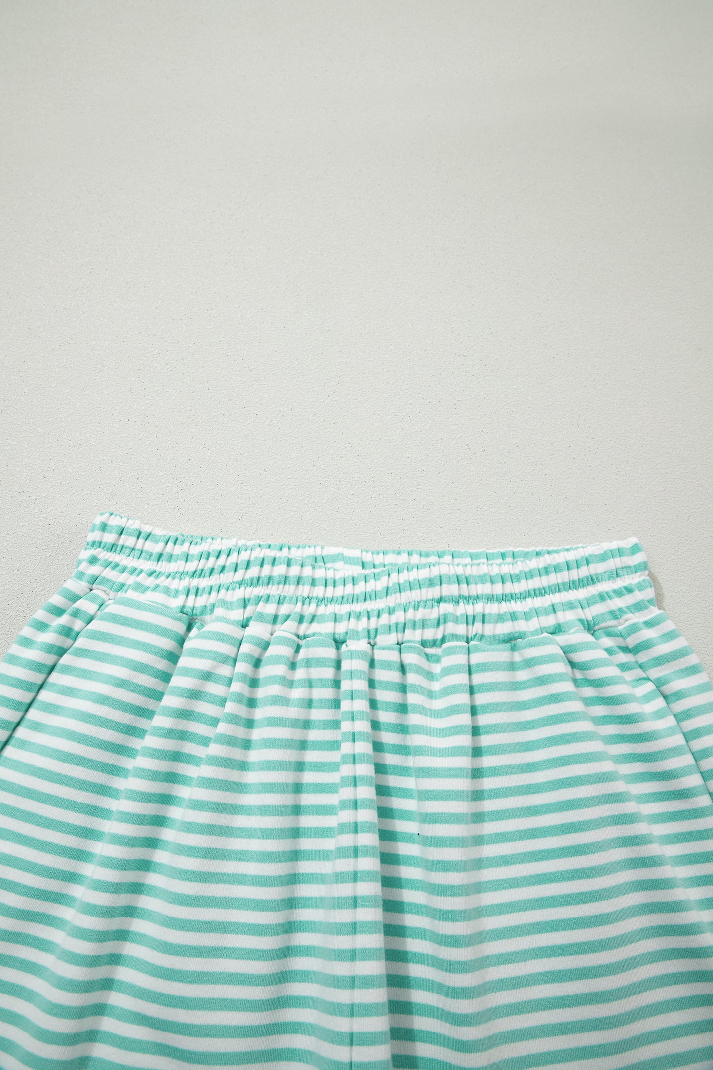 Stripe Oversized Mock Neck Sweatshirt & Shorts Set