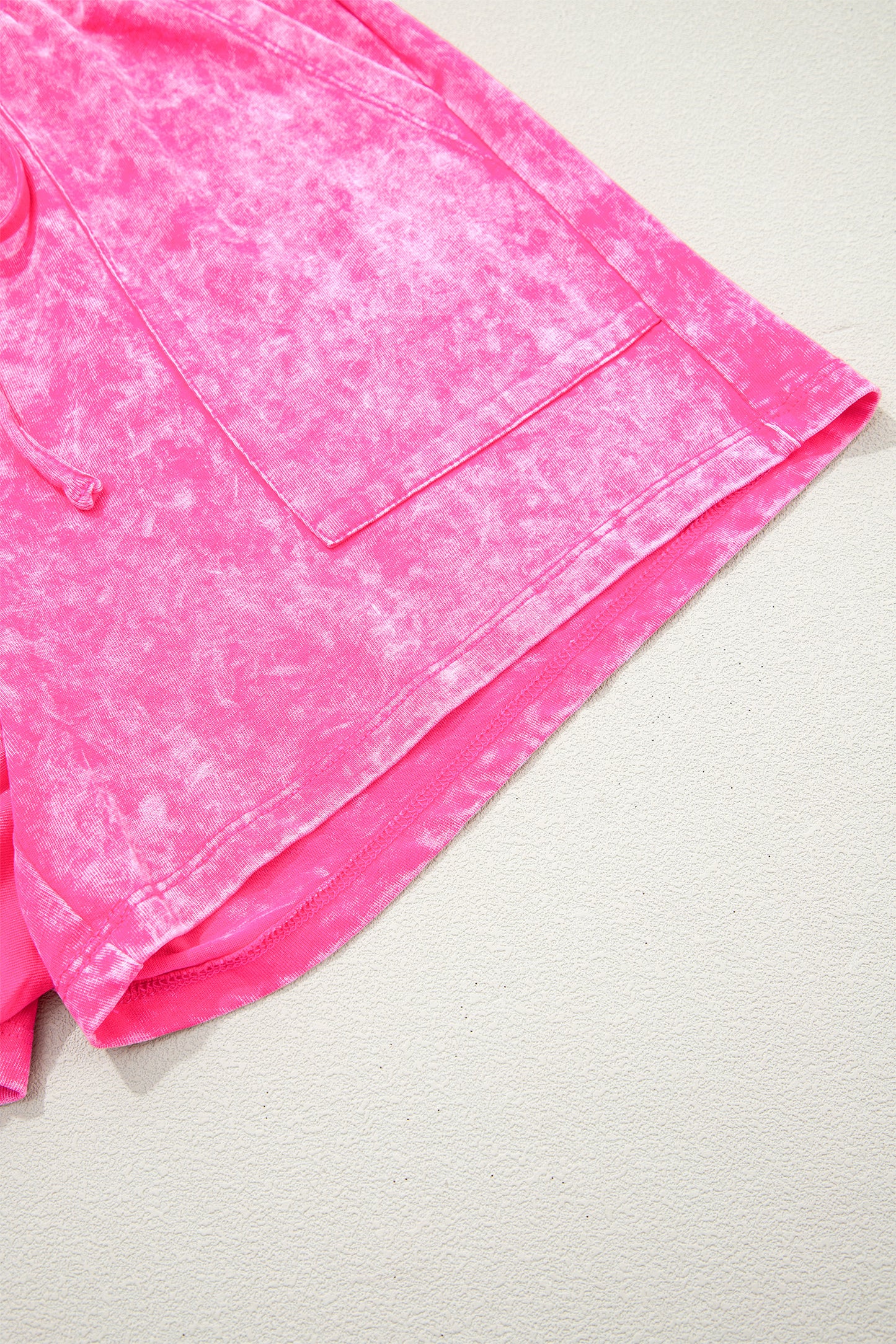 Mineral Wash Top & Drawstring Shorts Set