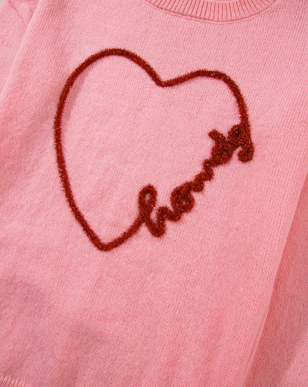 XOXO Heart Round Neck Sweater