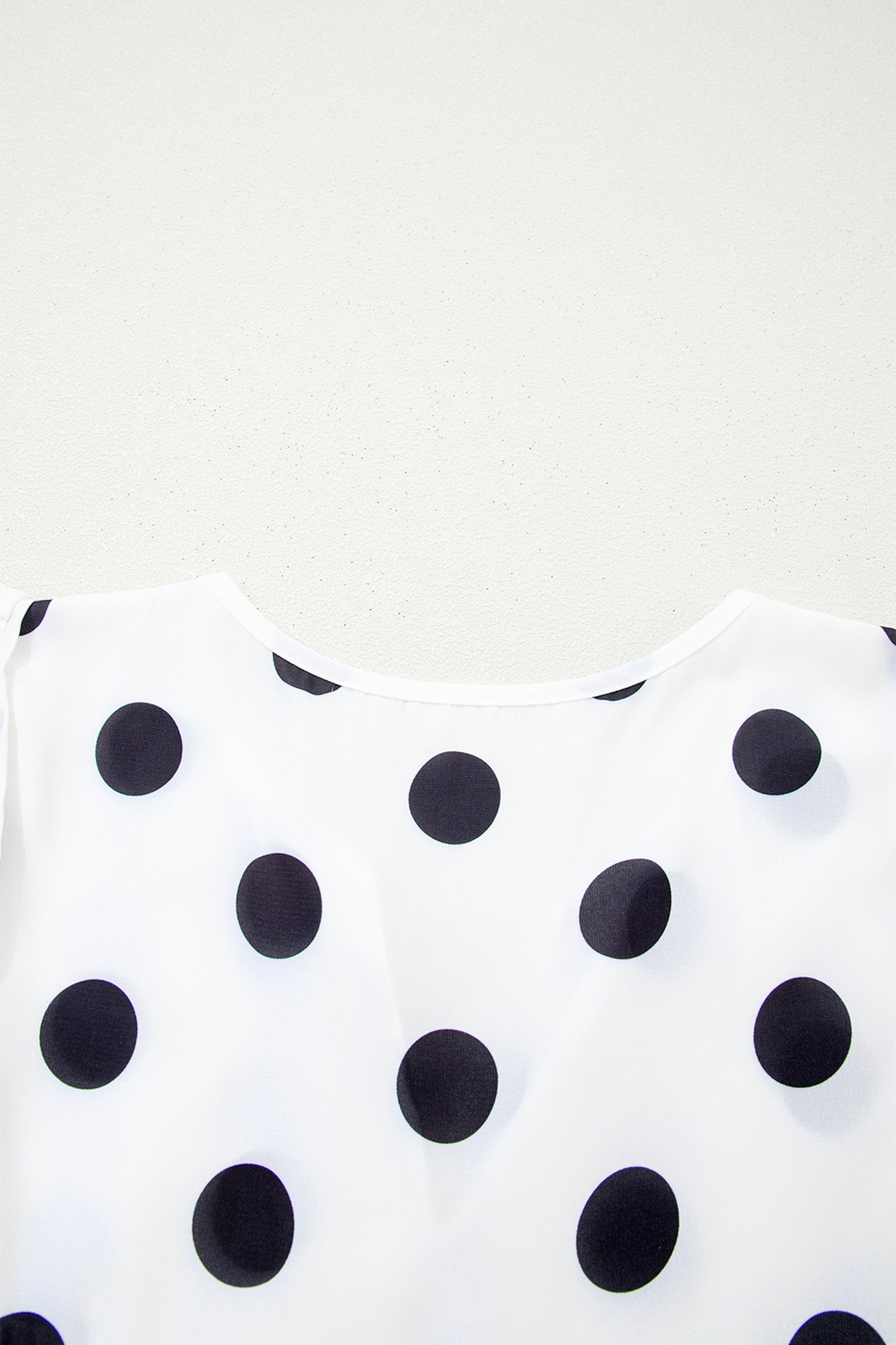 Polka Dot Stripe Patchwork Flutter Sleeve Babydoll Blouse