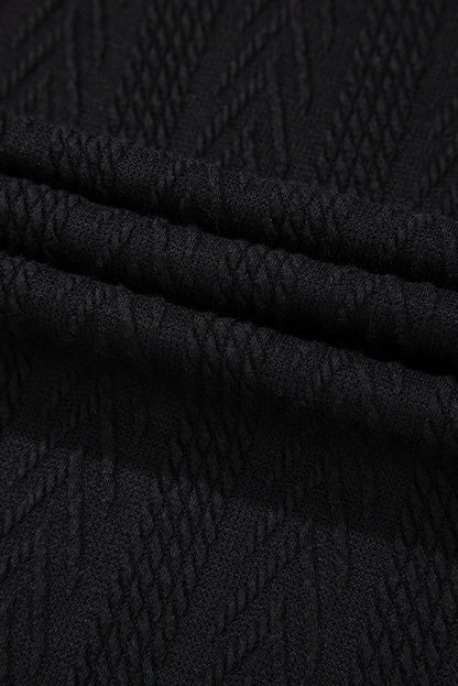 Floral Patchwork Textured Knit V-Neck Blouse