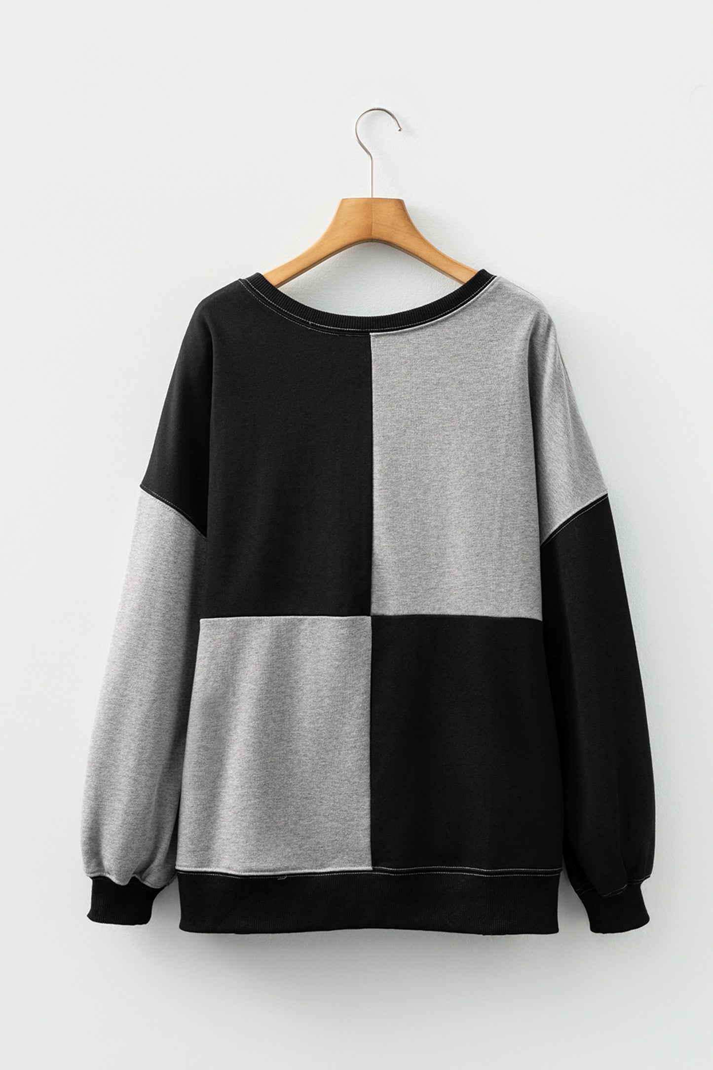 Colorblock Crewneck Henley Sweatshirt